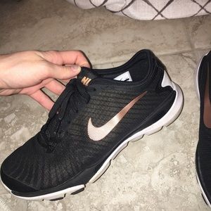 Worn a few times Nike flex rose gold shoes